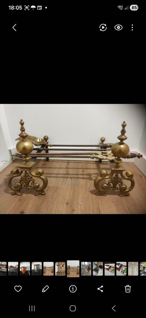 Antieke Haardbokken en Haardstel van Messing, Ophalen