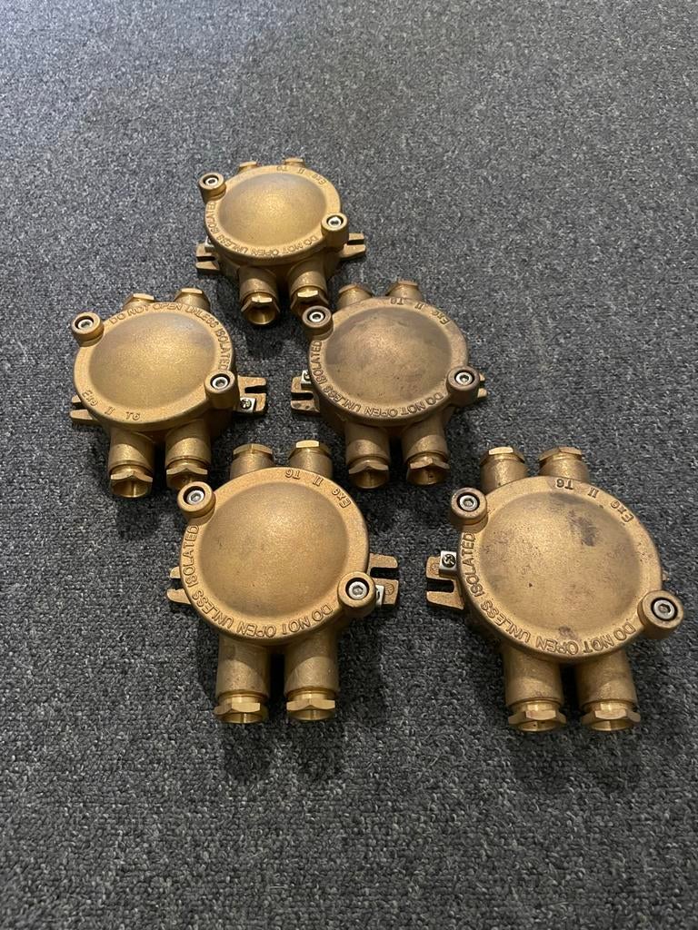 5 messing lasdozen - gebruikt - nautisch, Ophalen of Verzenden, Gebruikt, Overige typen