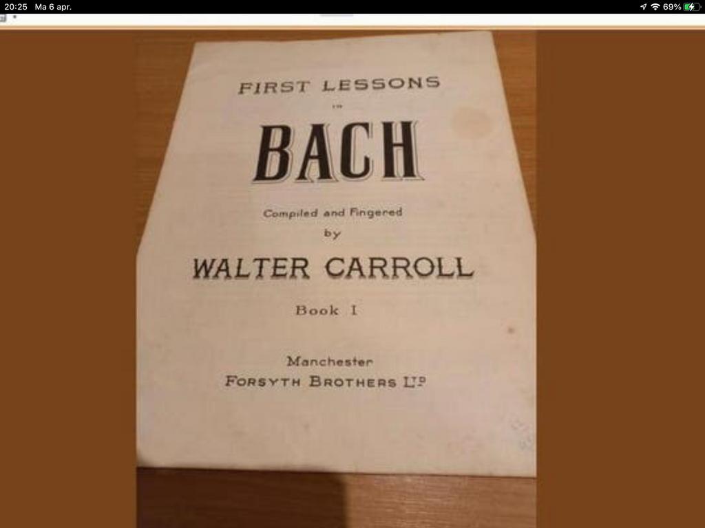 Bach First Lessons, Walter Carroll boek 1, Gebruikt, Klassiek, Les of Cursus, Ophalen of Verzenden