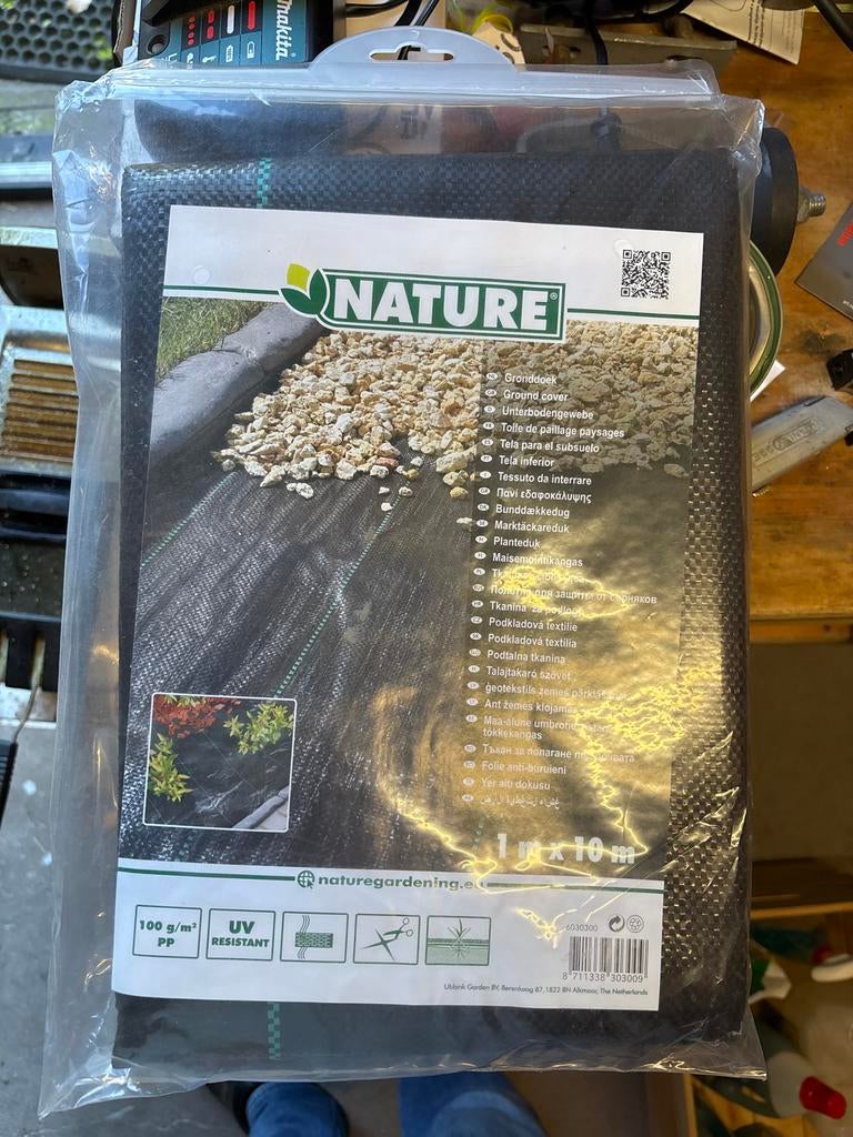 Gronddoek / Anti-worteldoek 1x10m - 100 g/m² UV-bestendig, Ophalen, Nieuw