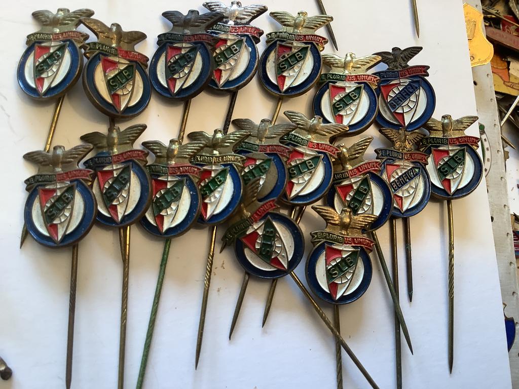 20 metalen speldjes Benfica, Ophalen of Verzenden, Gebruikt, Overige onderwerpen