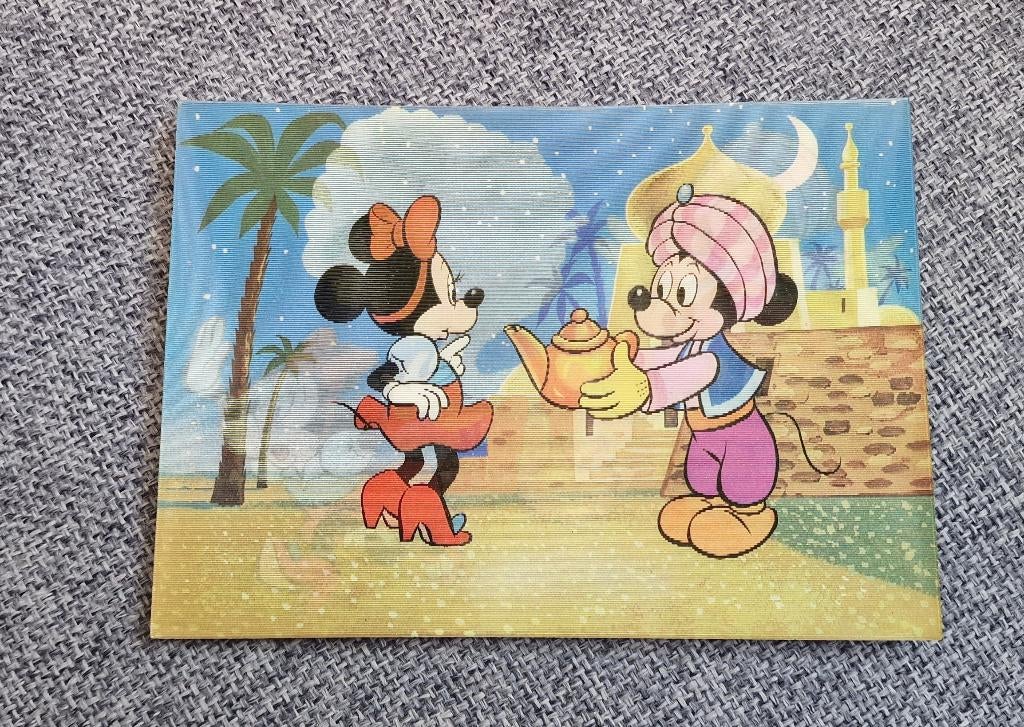 Disney 3D lenticulair ansichtkaart Mickey Minnie Mouse Goofy, Ophalen of Verzenden, 1980 tot heden, Ongelopen, Cultuur en Media