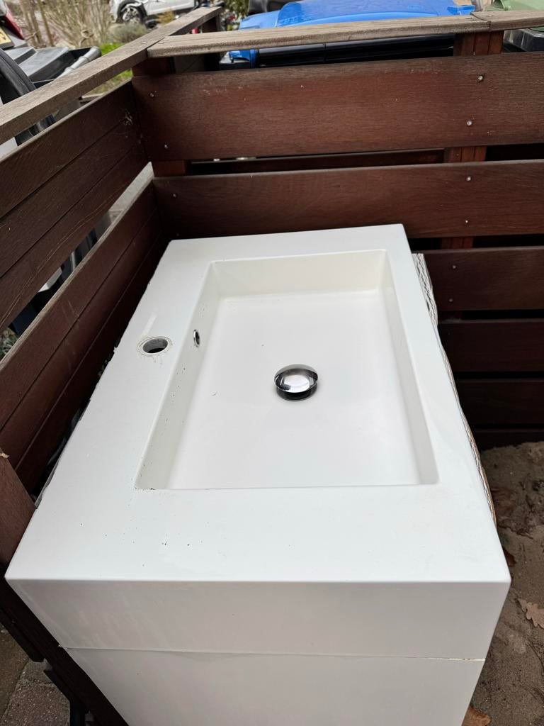 Wastafel Tiger 70cm - Wit, Ophalen, Gebruikt, 50 tot 100 cm, Minder dan 100 cm