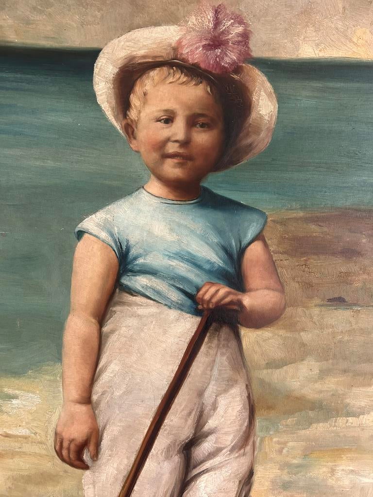 Kindje meisje aan het strand XXL schilderij, Antiek en Kunst, Kunst | Schilderijen | Klassiek, Ophalen