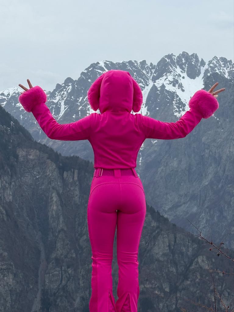 Goldbergh Roze Skipak Maat 34 (XS) - Zo goed als nieuw, Kleding | Dames, Wintersportkleding, Ophalen of Verzenden, Zo goed als nieuw