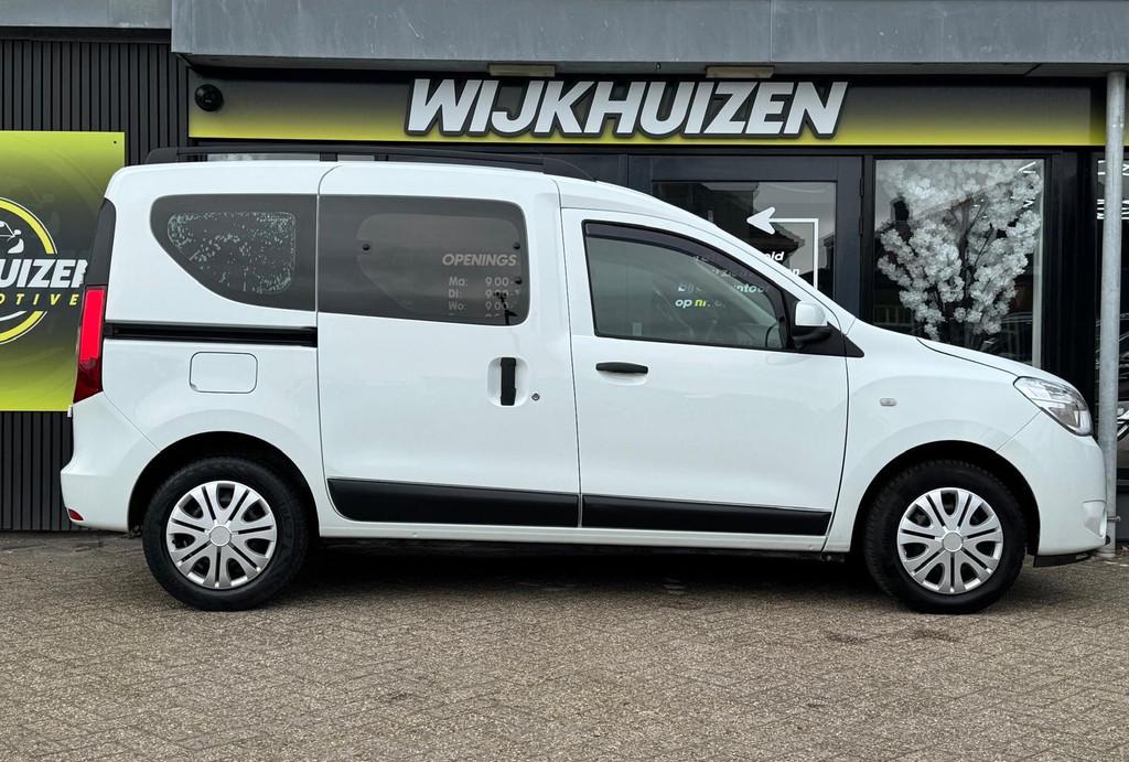 Dacia Dokker 1.6 SCe met Airco ! Trekhaak ! Cruise ! Nap !, Voorwielaandrijving, Stof, 4 cilinders, Wit