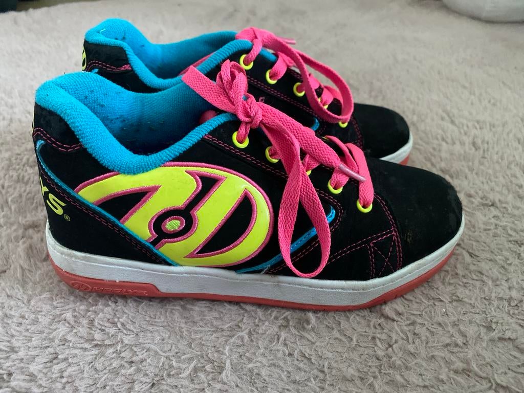 Heelys rolschoenen zwart/roze/blauw - Maat 36,5, Gebruikt, Kinderen, Overige typen, Ophalen