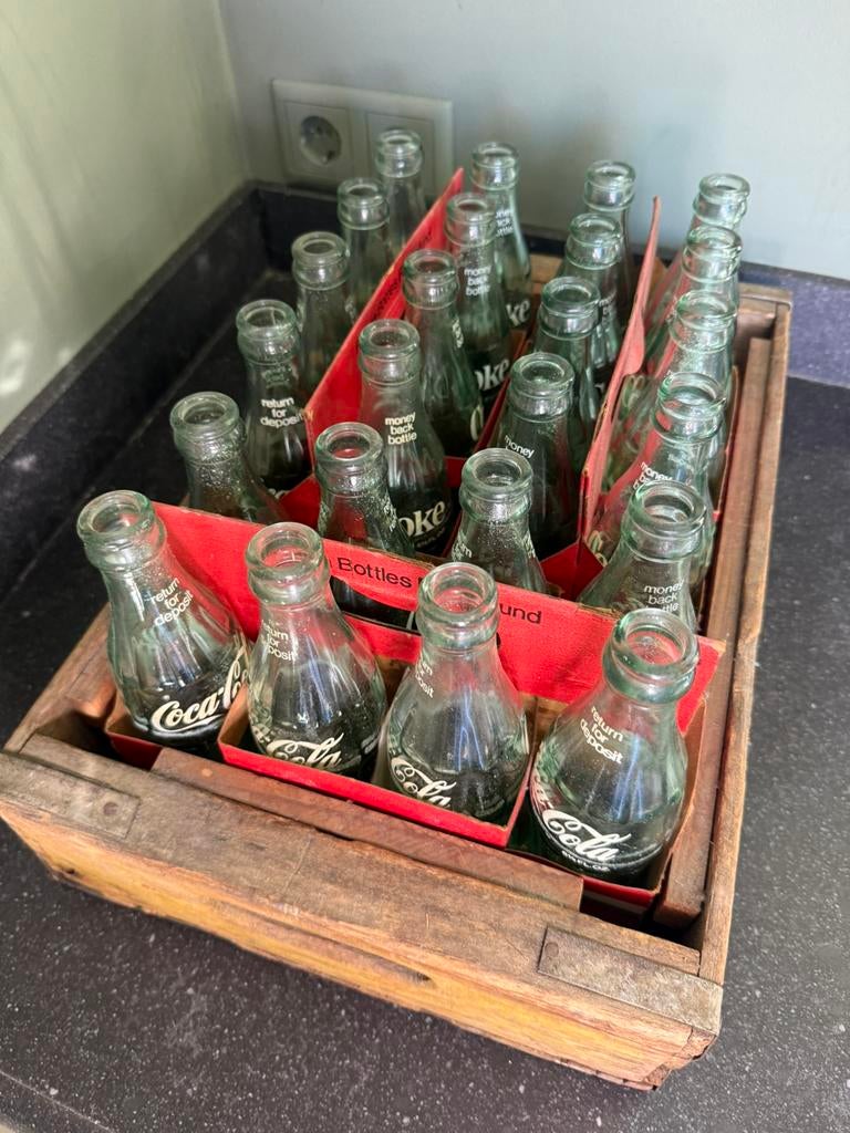 Vintage oud compleet Coca Cola krat incl flesje, Ophalen, Gebruikt, Overige typen