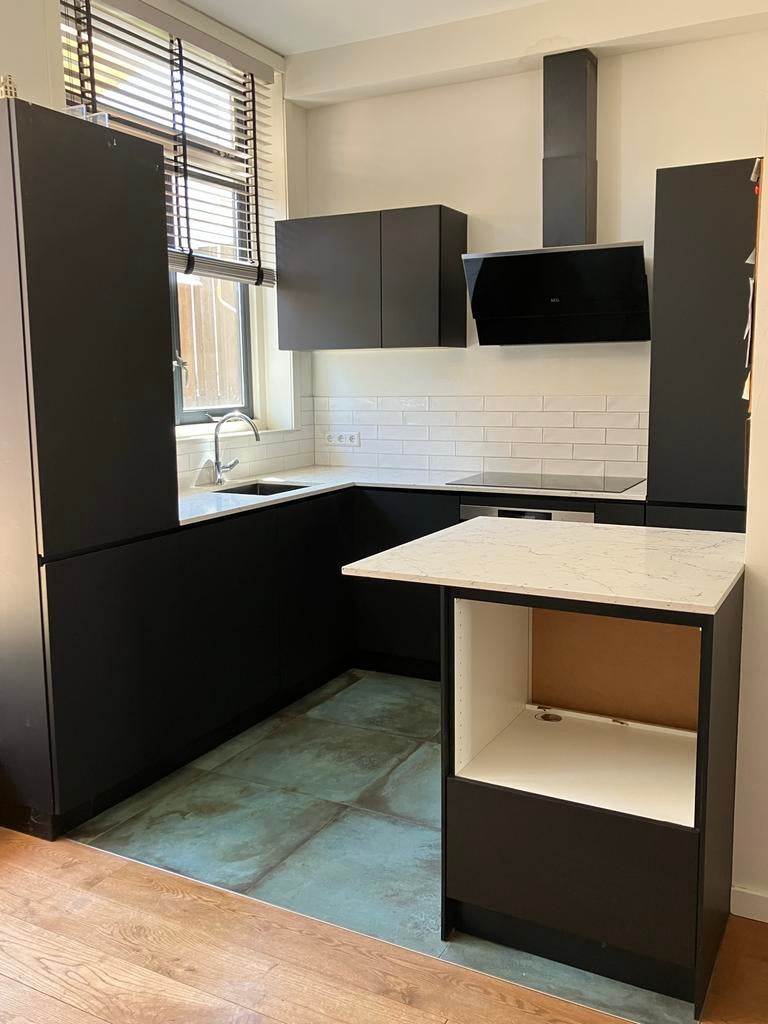 Complete Kvik keuken met apparatuur te koop, Ophalen, Gebruikt, Zwart, Hoekkeuken