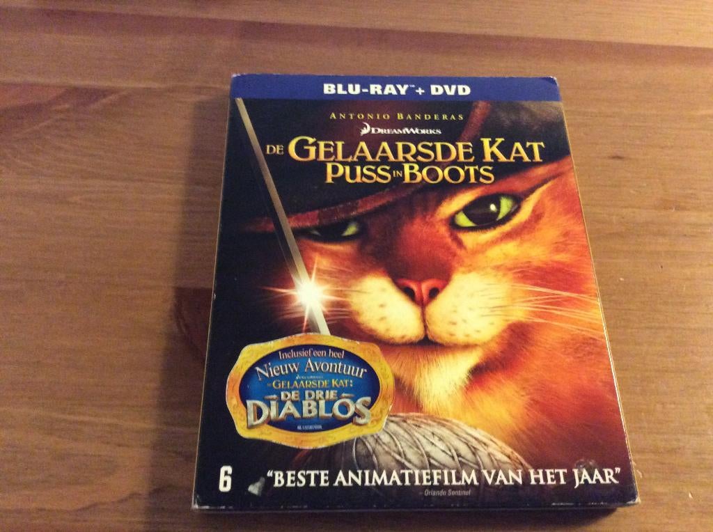 Puss in Boots Blu-Ray + DVD 2-disc combopack, Cd's en Dvd's, Blu-ray, Ophalen of Verzenden, Gebruikt, Tekenfilms en Animatie