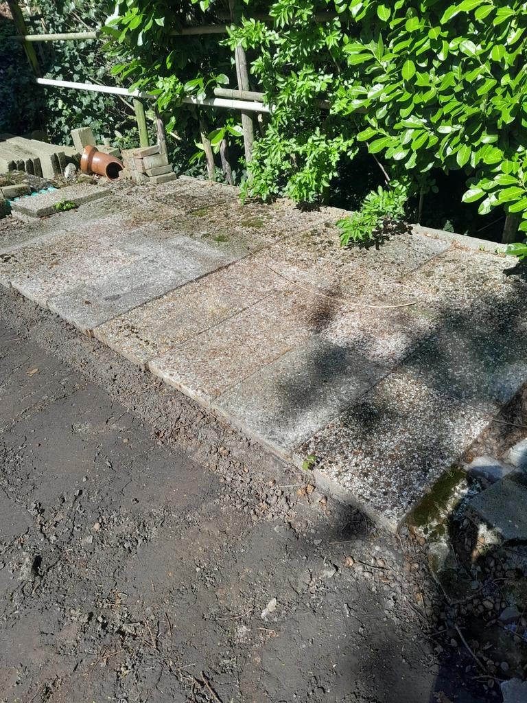 GRATIS Partij uitgewassen grint tegels., Tuin en Terras, Zand, Ophalen, Gebruikt