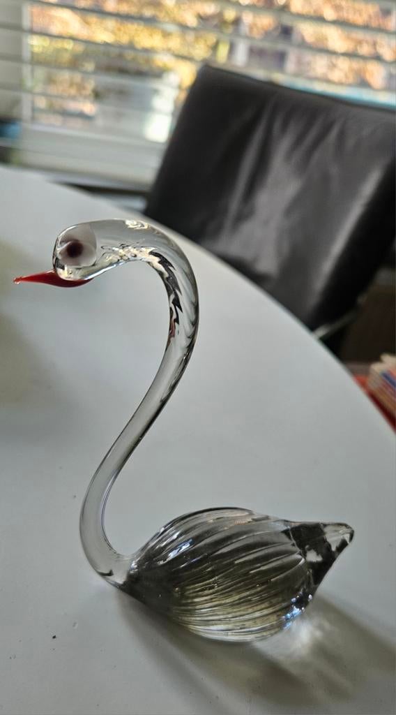 Glazen zwaan beeldje, Antiek en Kunst, Antiek | Glas en Kristal, Ophalen of Verzenden
