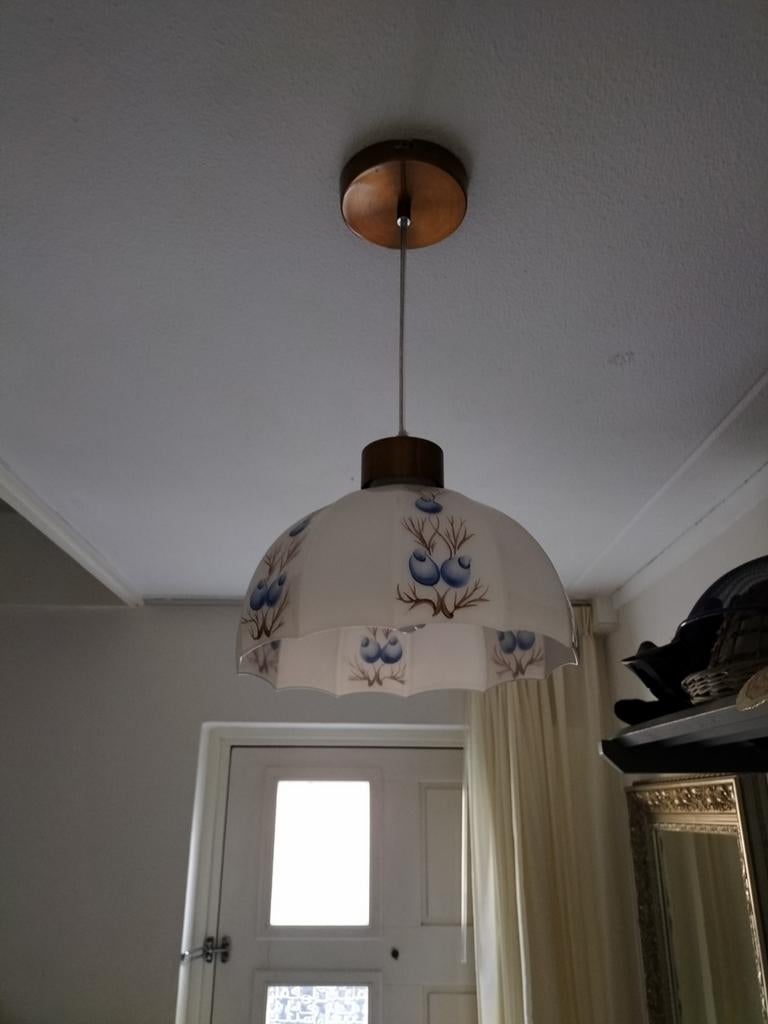 Plafondlamp, Huis en Inrichting, Lampen | Hanglampen, Ophalen, Gebruikt, Vintage, Glas