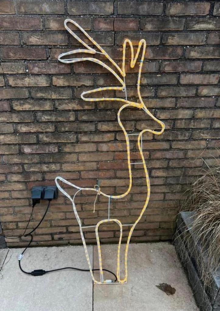 Leuke decoratieve LED rendier verlichting voor binnen of bui, Ophalen of Verzenden, Zo goed als nieuw, Metaal