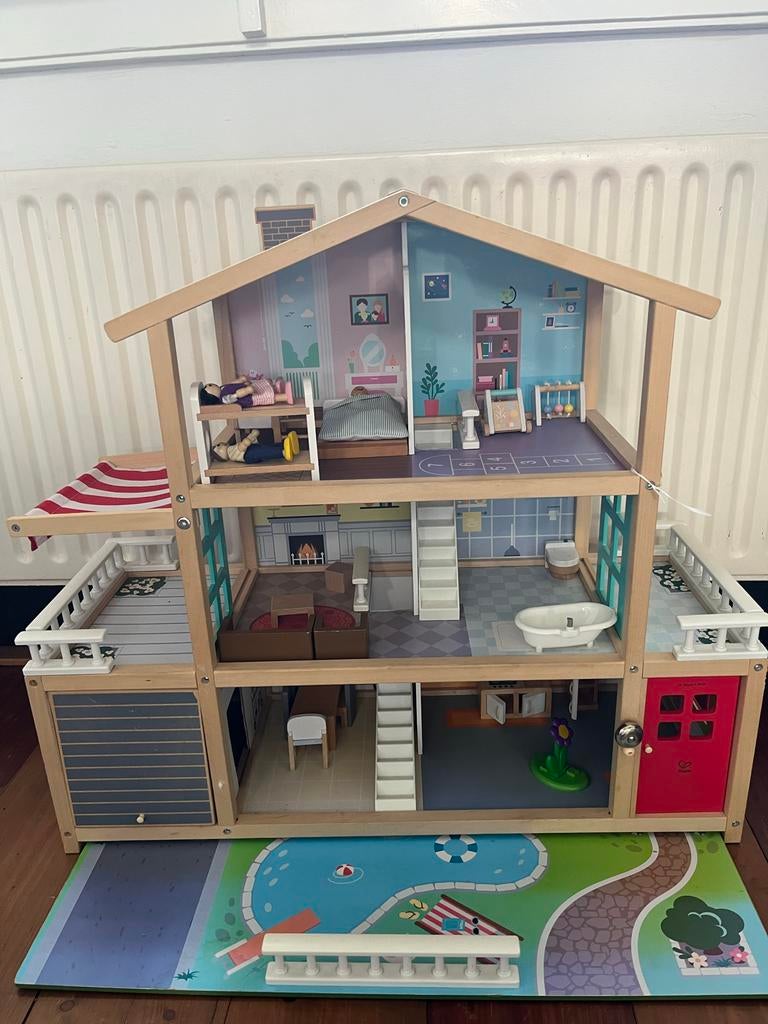 Poppenhuis - 3 verdiepingen, Ophalen, Gebruikt, Poppenhuis