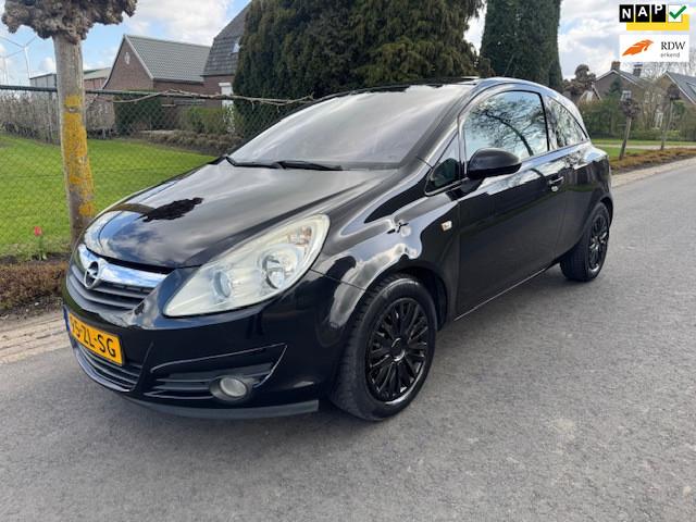 Opel Corsa 1.4-16V AIRCO / NAVI / APK 8-2026 / ELEK RAMEN, Voorwielaandrijving, Gebruikt, 4 cilinders, Zwart