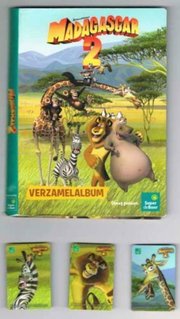 Madagascar 2 - Verzamelalbum met magneten - compleet, Ophalen of Verzenden, Zo goed als nieuw