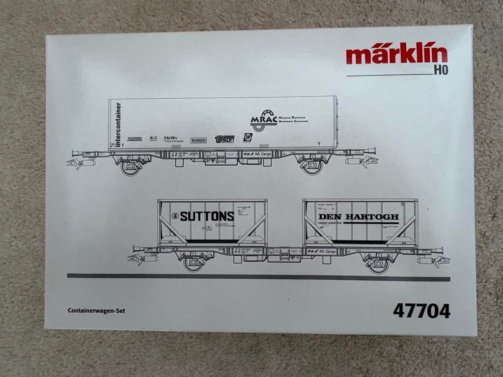 Märklin H0 Containerwagen-Set 47704 NS Cargo, Gelijkstroom of Wisselstroom, Wagon, Ophalen of Verzenden, Märklin