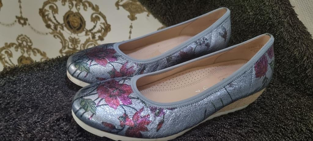 Gabor ballerina's met bloemenprint maat G7 -40, Blauw, Gabor, Ophalen of Verzenden, Zo goed als nieuw