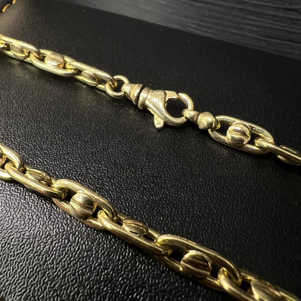 14k gouden ketting massief monte carlo schakel italy, Ophalen of Verzenden, Zo goed als nieuw, Goud