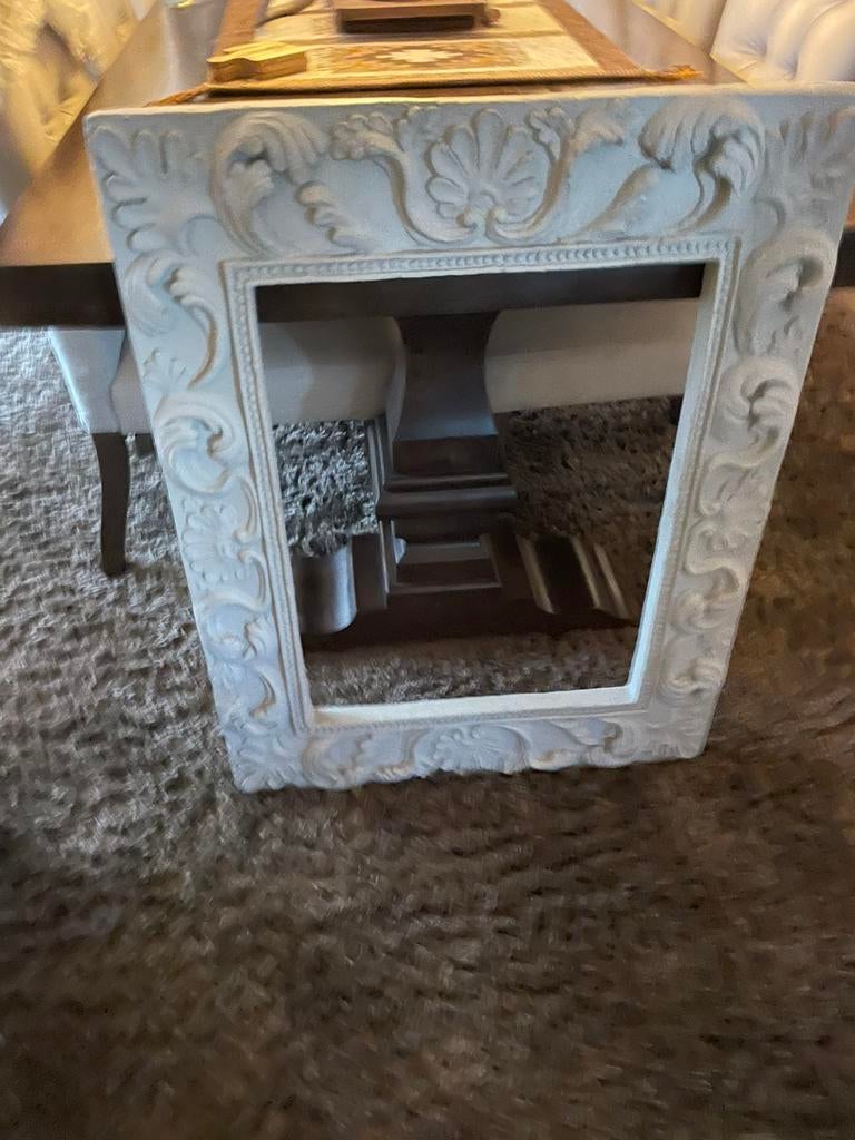 Mooie grote bewerkte landelijke / brocante lijst, Ophalen, Brocante, Beige, Zo goed als nieuw