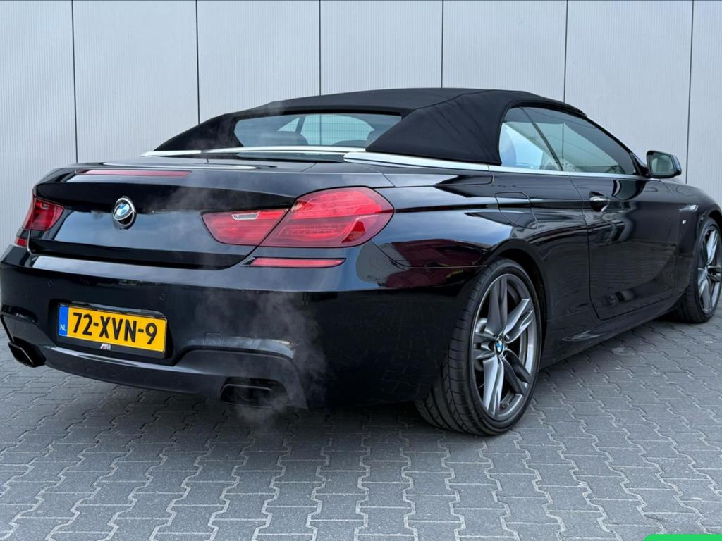 BMW 6-Serie 640I Cabrio 3.0 235KW Aut8 2012 Zwart, Auto's, BMW, Achterwielaandrijving, Cabriolet, Zwart, Bruin