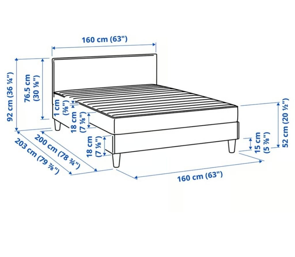 Ikea Sabovik 160x200cm, Ophalen, Tweepersoons, Zo goed als nieuw, Bedbodem