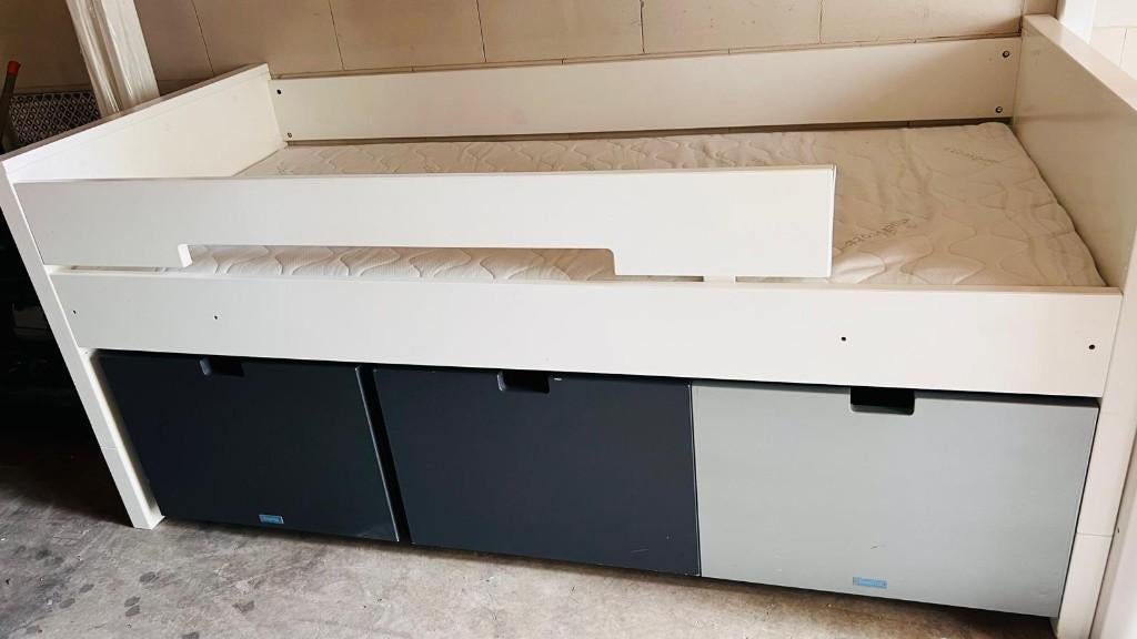 Te koop een degelijk kinderbed van het merk Bopita., 85 tot 100 cm, Gebruikt, 180 cm of meer, Ophalen