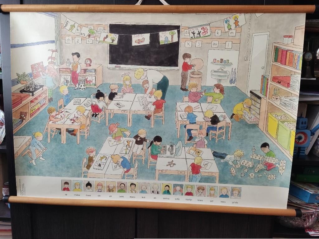 Retro schoolplat de klas, Verzamelen, Ophalen, 1980 tot heden, Kinderen