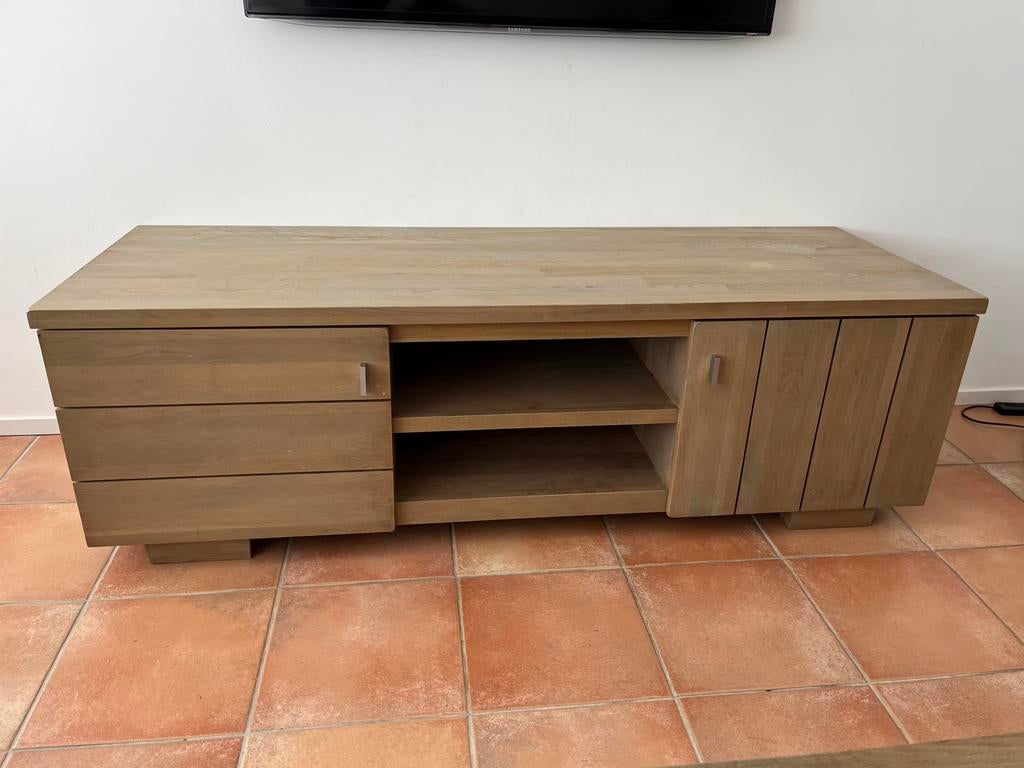 Te koop, houten set tafel, TV dressoir (ook los te koop), Ophalen, Minder dan 50 cm, Zo goed als nieuw, Minder dan 100 cm