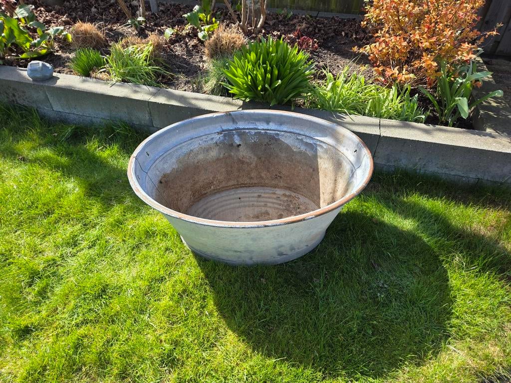 Grote zinken teil, Ophalen, Metaal, 30 tot 60 cm, 60 tot 100 cm