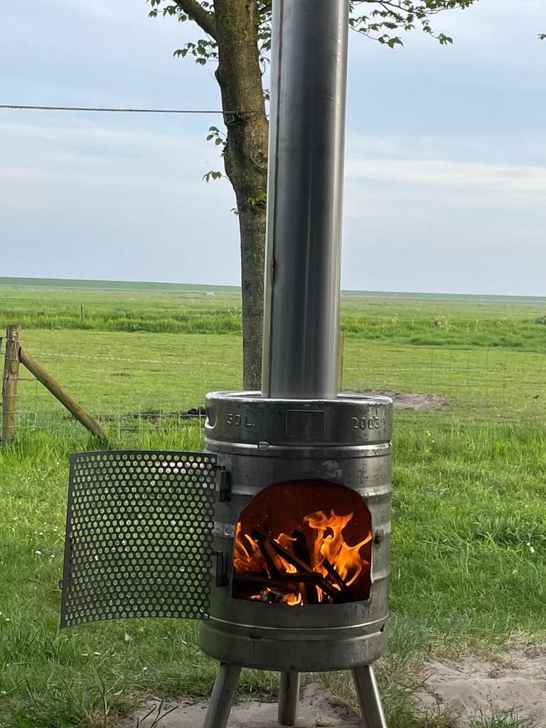 Rvs Bierfust fustkachel tuinhaard terraskachel terrahaard, Ophalen of Verzenden, Nieuw