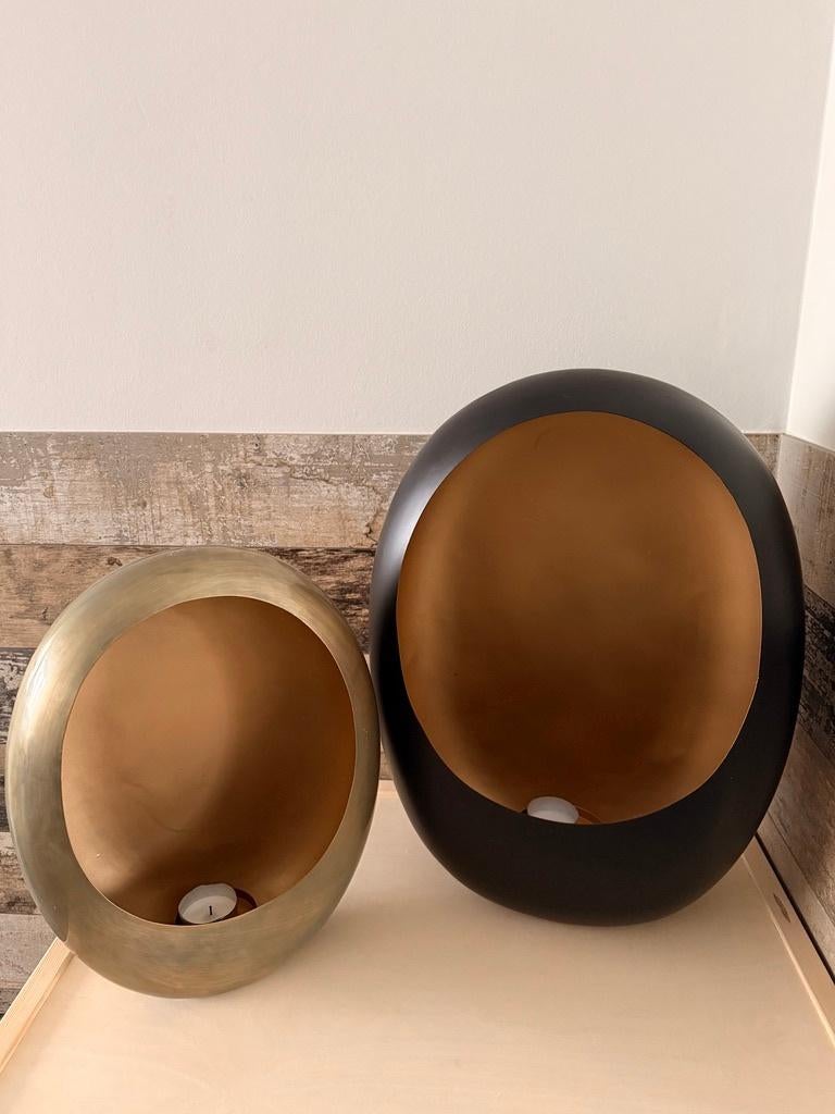 Set "Egg" windlicht Zwart/Goud, 50 tot 75 cm, Ophalen of Verzenden, Zo goed als nieuw, Bruin