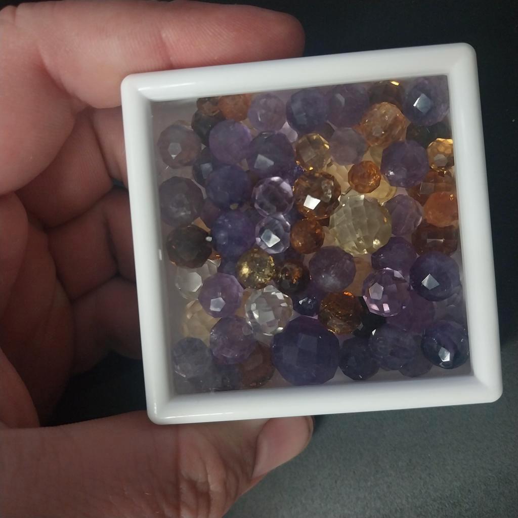 Mix lot antieke gefaceteerde edelsteen balletjes, Ophalen of Verzenden, Zo goed als nieuw