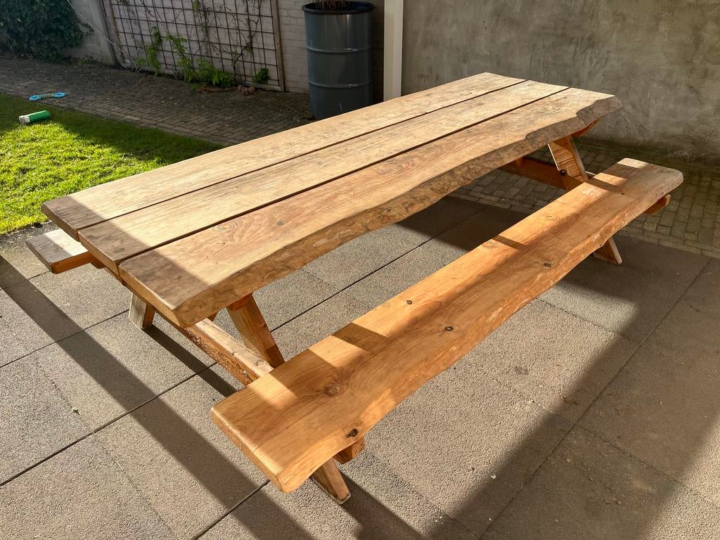 Douglas houten picknicktafel 250x165 cm, tafelblad 85 cm, Ophalen, Gebruikt, Rechthoekig, Hout