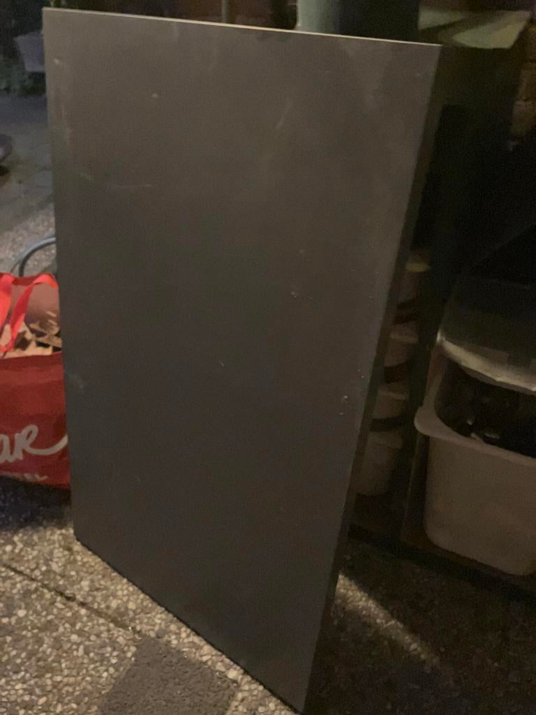 Ikea Linnmon Tafelblad Donkergrijs 100x60 cm met witte poot, Huis en Inrichting, Ophalen, Gebruikt, 100 tot 150 cm, 50 tot 100 cm