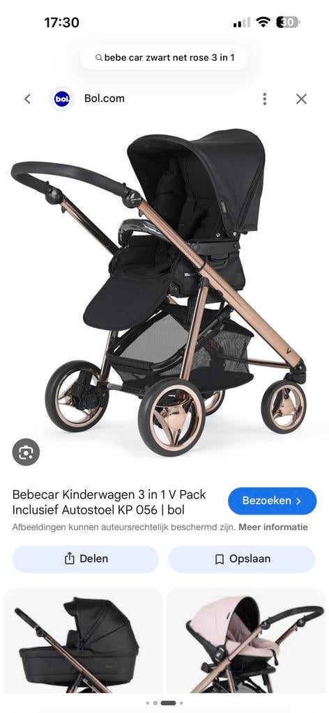 Bébécar 3-in-1 Combiwagen met Autostoel en Reiswieg, Kinderen en Baby's, Kinderwagens en Combinaties, Gebruikt, Combiwagen, Met autostoeltje