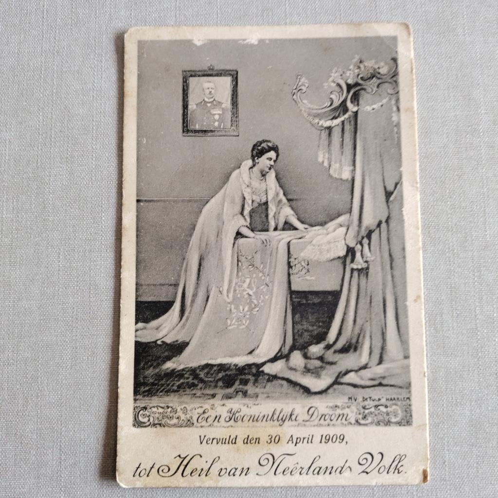 Ansichtkaart,30 april 1909,Juliana,Emma,Klaartje v/d Grift, Ophalen of Verzenden, Voor 1920, Ongelopen, Zuid-Holland