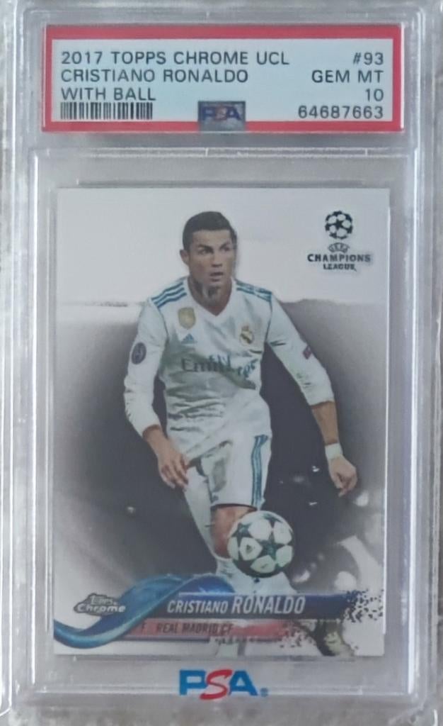 2017 Topps Chrome UCL Cristiano Ronaldo PSA 10 GEM MT, Ophalen of Verzenden, Nieuw, Buitenlandse clubs, Spelerskaart