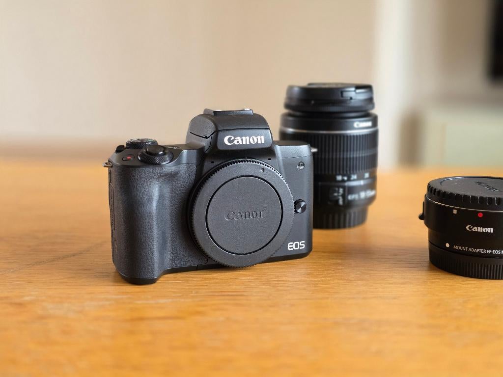 Canon M50 + Lens + Adapter + Statief - Vlog/Video Set, Ophalen, Gebruikt, Canon, Compact