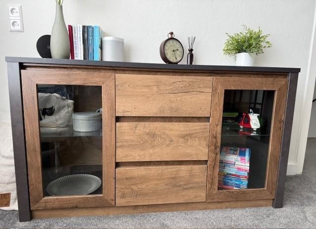 meubelset bureau dressoir en boekenkast teakhout, Huis en Inrichting, Ophalen, Teakhout, Nieuw, 50 tot 100 cm