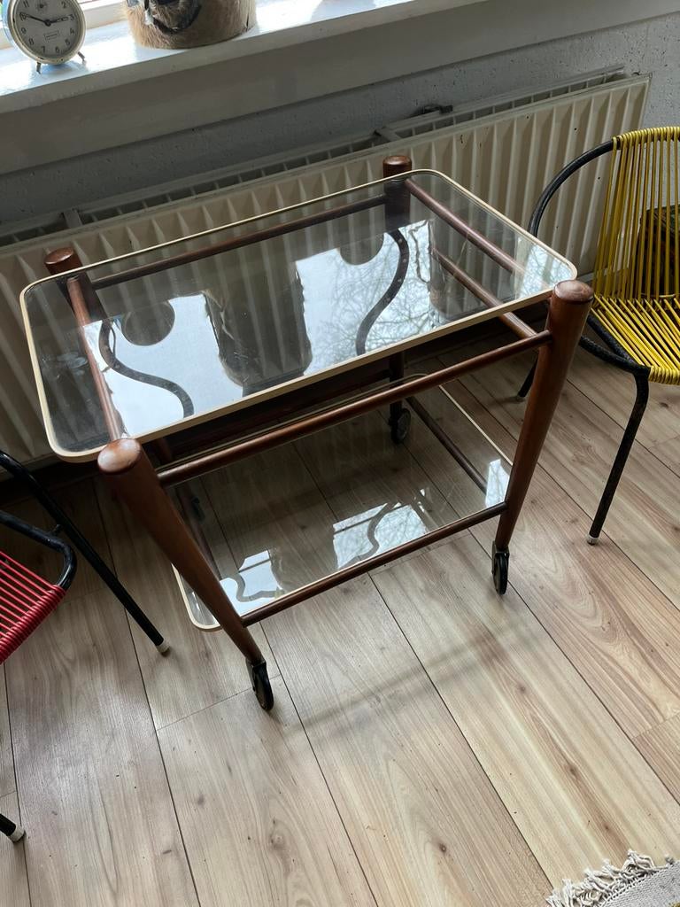 Vintage Coja  Culemborg Serveerwagen, Minder dan 55 cm, Gebruikt, Vintage, Glas