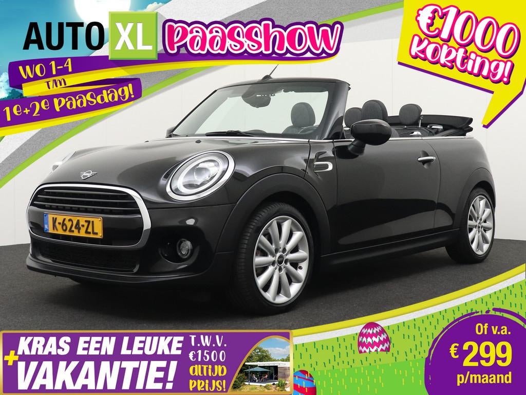 MINI Cabrio 1.5 136 PK Aut. Cooper Facelift Navi Climate LED, Auto's, Mini, Gebruikt, Euro 6, Cabriolet, 4 stoelen