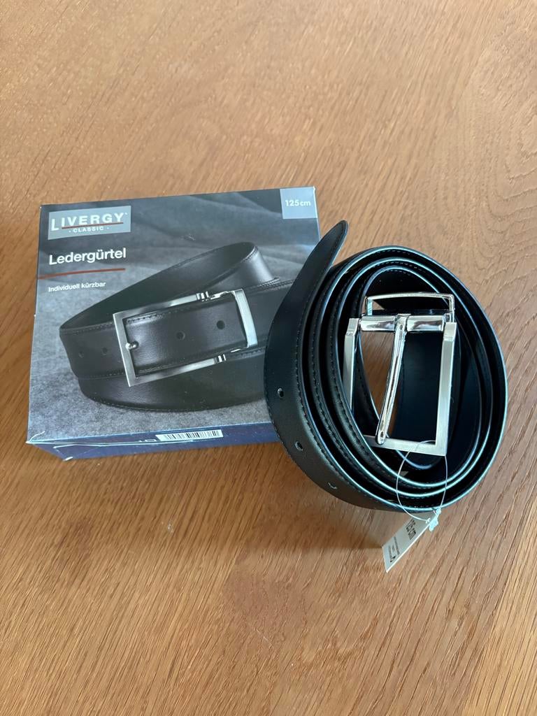LIVERGY Classic Leren Riem - Zwart, 125 cm, Kleding | Heren, Riemen en Ceinturen, Nieuw, Ophalen of Verzenden, 115 cm of meer