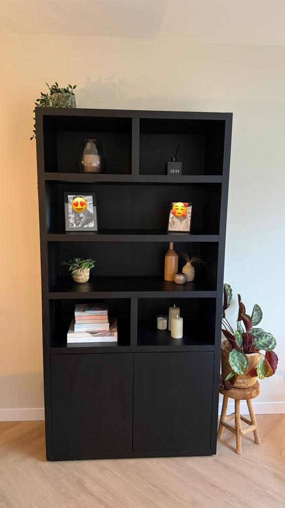 Buffetkast Barcelona - Zwart 108 x 212 x 45 cm, Huis en Inrichting, Ophalen, 100 tot 150 cm, 200 cm of meer, Eikenhout