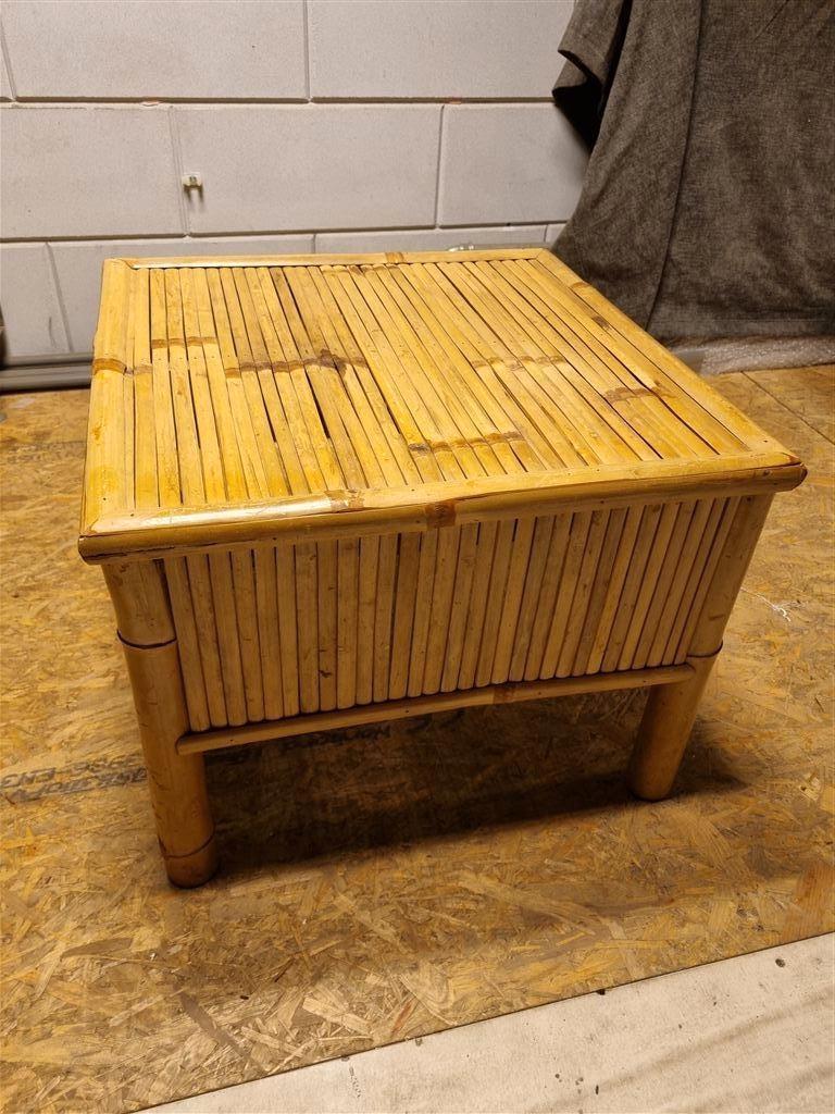 Bamboe tafeltje [48x48x38], Huis en Inrichting, Tafels | Bijzettafels, Ophalen, Minder dan 45 cm, Minder dan 55 cm, Vierkant