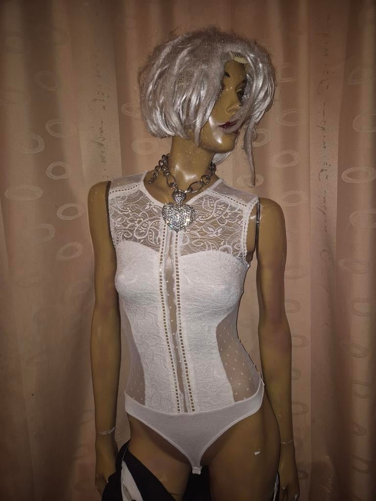 Witte kanten body van bisou's project maat S/M nieuw, Bisous project, Ophalen of Verzenden, Wit, Body of Korset
