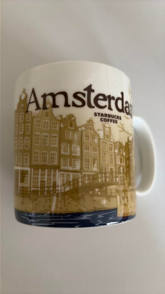 Starbucks mok collectors serie Amsterdam, Ophalen of Verzenden, Zo goed als nieuw, Overige stijlen, Kop(pen) en/of Schotel(s)
