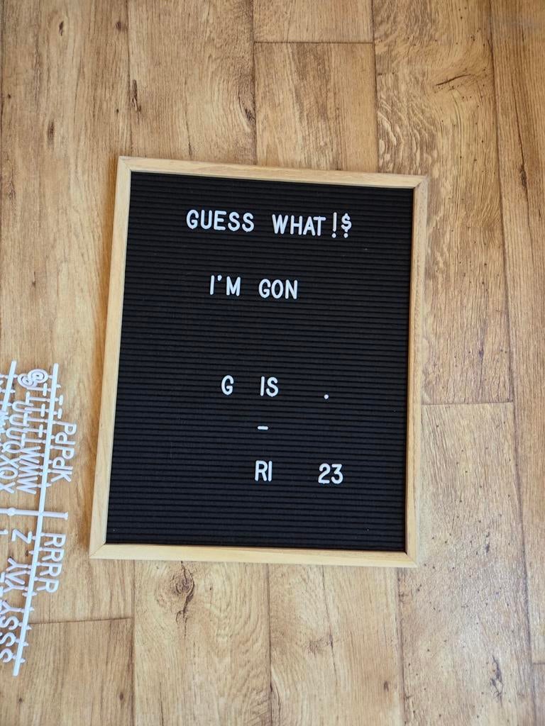 Letterbord met houten lijst, Ophalen of Verzenden, Zo goed als nieuw, Hout