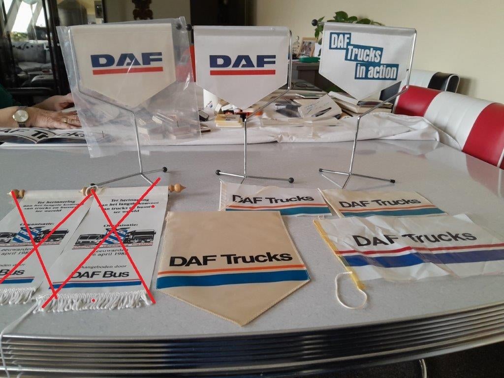 7 daf vaantjes, Ophalen of Verzenden, Gebruikt, Reclamebord